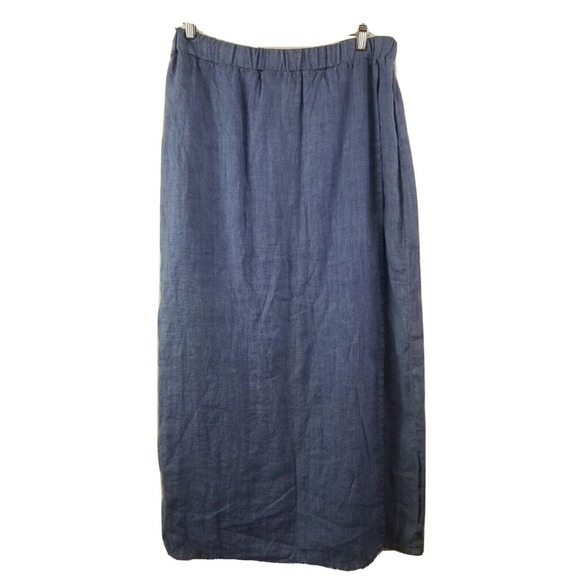 San Francisco Clothing Company Skirts Sfcc Blue Linen Maxi Skirt